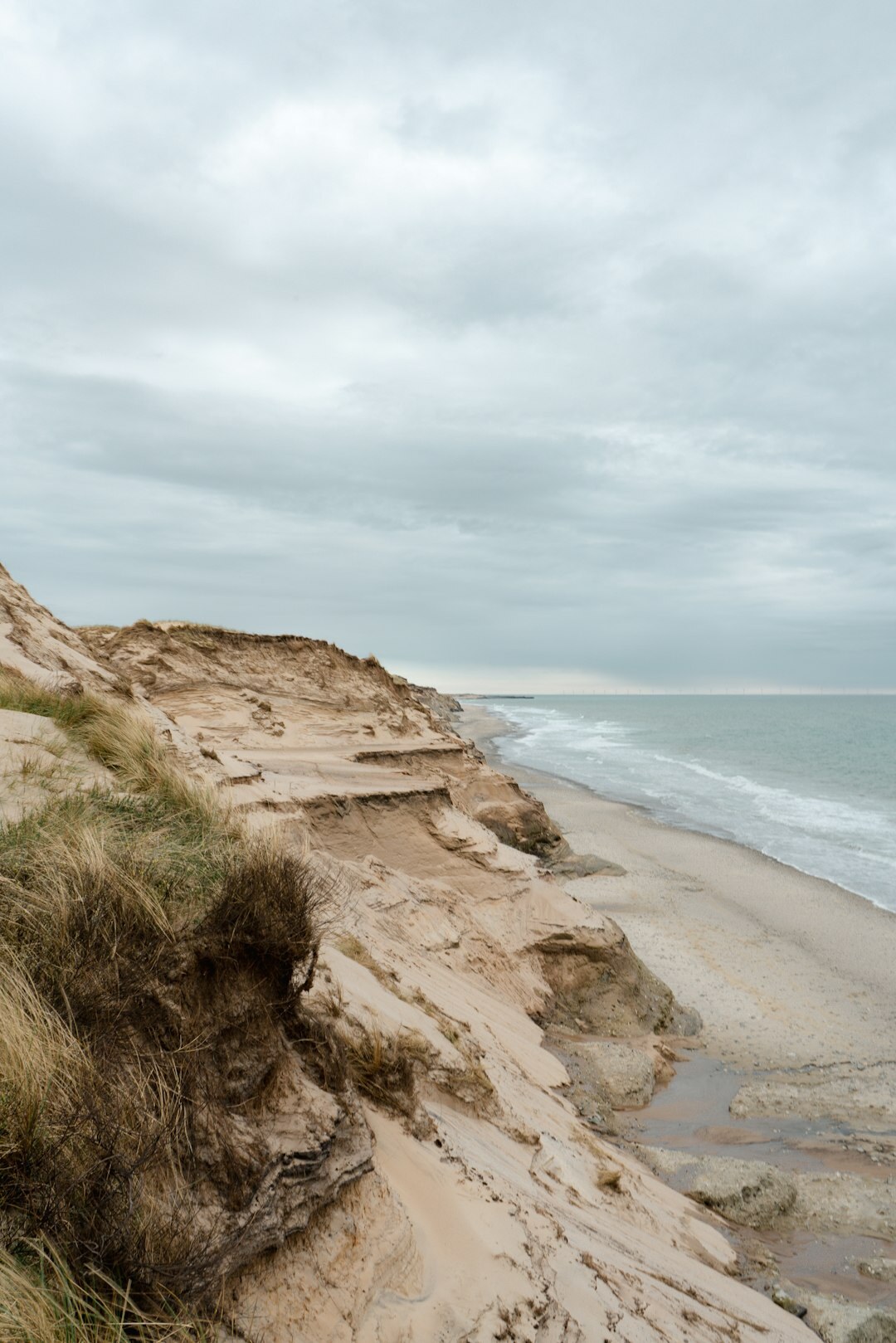 Rugged cliffs and sea along the Danish coastline